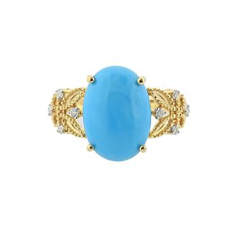 Iliana 18k Gold Diamond Turquoise Ring