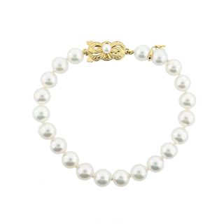 Mikimoto 18k Gold Pearl Bracelet