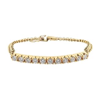 14k Gold Diamond Bar Link Bracelet 