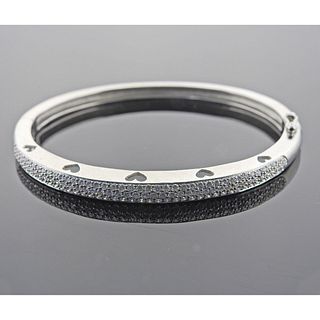 Platinum 18k Gold Diamond Bangle Bracelet