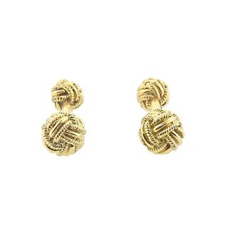 Tiffany & Co Schlumberger 18K Gold Woven Knot Cufflinks