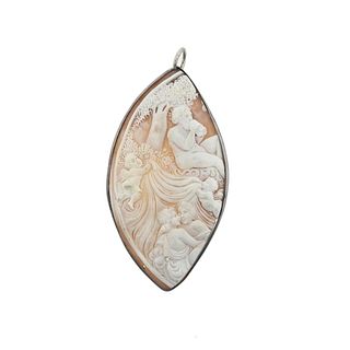 Sterling Silver High Relief Cameo Pendant