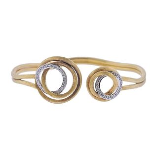 Marco Bicego Jaipur Gold Circle Diamond Link Bangle Bracelet