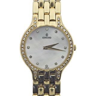 Concord Les Palais 14k Gold Diamond MOP Quartz Watch 29-62-266