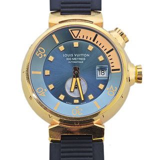 Louis Vuitton Tambour Diver 18k Gold Automatic Watch Q103E