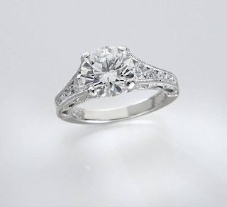Tacori platinum and 2.04 ct. diamond (AGS) ring