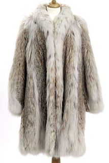 Rare Mongolian lynx fur stroller length coat