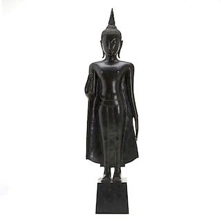 Southeast Asian bronze standing Buddha