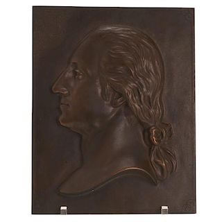 Bronze plaque of Washington, Henry Bonnard Foundry