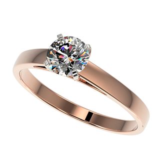 0.78 ctw Certified Quality Diamond Engagement Ring 10k Rose Gold