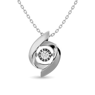 Diamond Shimmering Pendant 1/20 ct tw in Sterling Silver