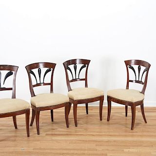 Set (6) Italian parcel ebonized fruitwood chairs