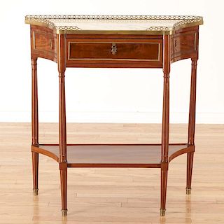 Louis XVI style brass mounted mahogany side table