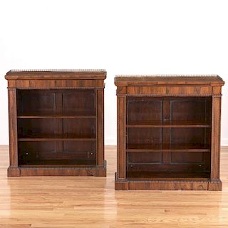 Pair Regency style brass mounted bookcases