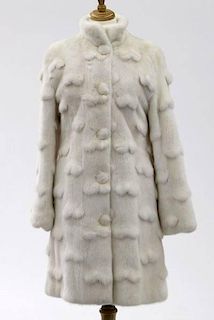 White mink stroller length dress coat