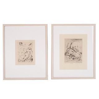 Paul Kleinschmidt, (2) artist's proof etchings