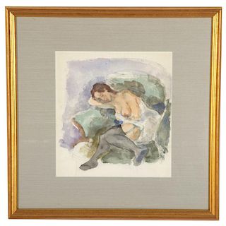 Moses Soyer, watercolor painting