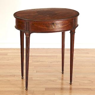 Continental Neo-Classical inlaid walnut side table
