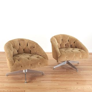 Pair Ward Bennett for Lehigh Leopold lounge chairs