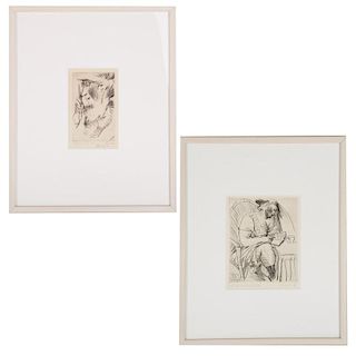 Paul Kleinschmidt, (2) artist's proof etchings