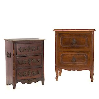 (2) Miniature antique French commodes