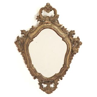 Continental Rococo giltwood wall mirror