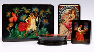 A COLLECTION OF QUALITY ARTIST SIGNED RUSSIAN LACQUER