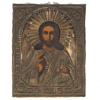 Russian Provincial or Greek wood icon of Christ