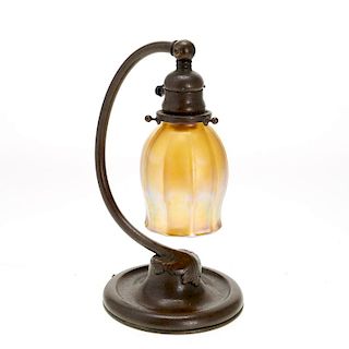 Tiffany Studios bronze and favrile desk lamp