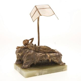 Carl Kauba, automation bronze desk lamp