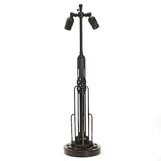 Attributed to Edgar Brandt wrought iron table lamp