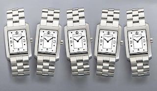 (5) Gents stainless Baum & Mercier wrist watches,