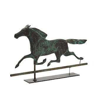 Antique American copper running horse weathervane