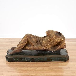 Italian Neo-Classical giltwood reclining figure