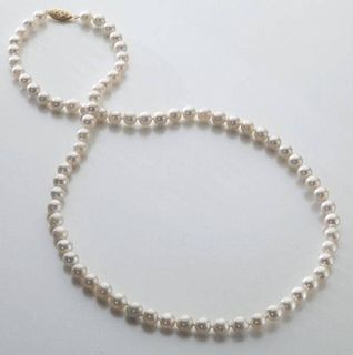 14K gold and pearl necklace,