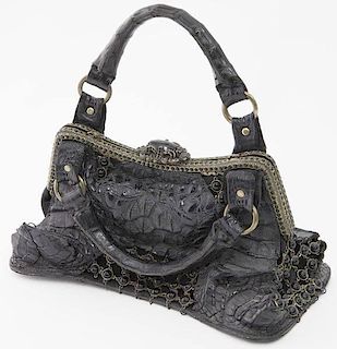 Clara Kasavina black crocodile bag