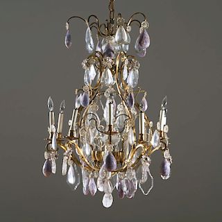 Manner Bagues rock crystal and amethyst chandelier