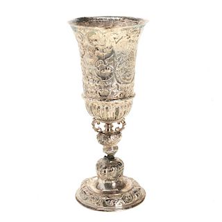 Continental Baroque silver footed chalice
