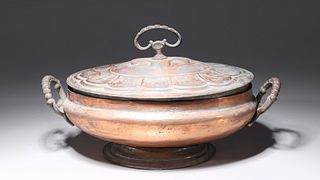 Antique Indian Copper Metal Covered Vessel