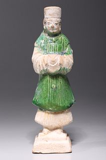 Chinese Ming Dynasty Glazed Ceramic Tomb Figure