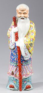 Antique Chinese Famille Rose Enameled Porcelain Figure