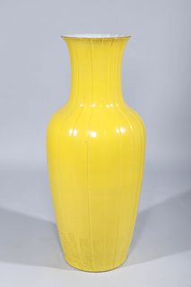 Large Yellow Ground Chinese Porcelain Vase
