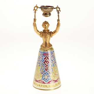 Continental gilt metal and glass marriage cup