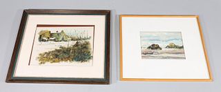 Group of Two Vintage Watercolors, Ron Chaddock, W. R. Cameron