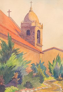 Watercolor California Mission