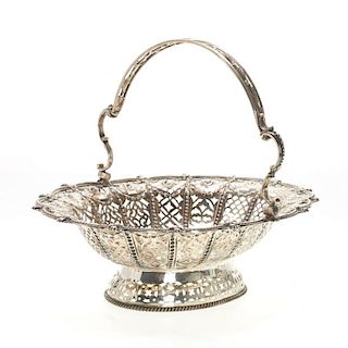 Victorian silver reticulated cake basket