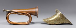 Group of Two Conquistador Stirrup and Military Bugle