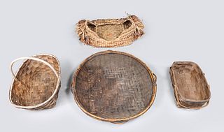 Group of Four Vintage Basketry