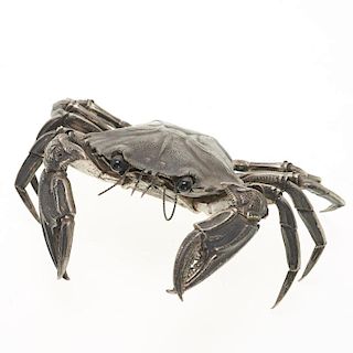 Spanish silver articulated model of a crab