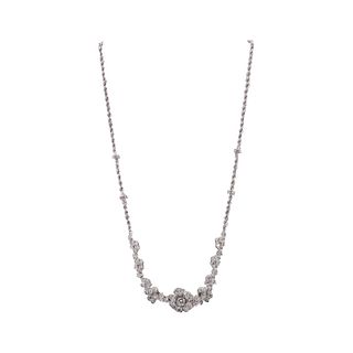 3.70 Ctw in Diamonds 18k white Gold cloves Necklace